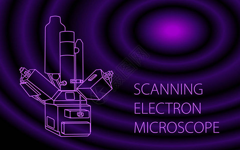 扫描电子显微镜矢量彩色bammer插图用于研究纳米世界的物理实验室的现代设备用于网页或印刷设图片