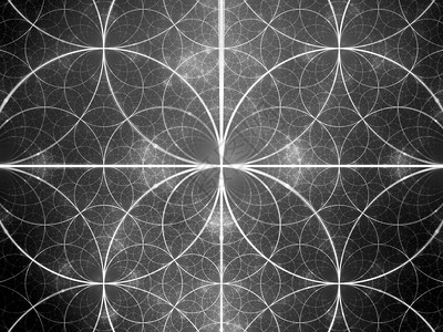 闪光对称的折形圆圈计算机生成抽象背景黑白纹图片