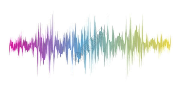 白色背景上的颜色声音波符号矢量插图多彩音背景图片