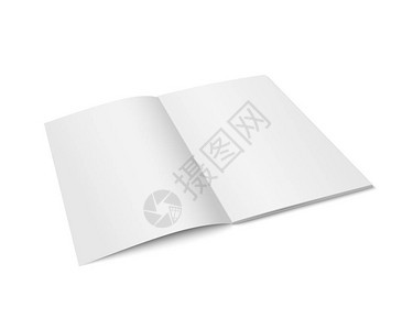 孤立的杂志的矢量白色模型在白色背景上打开垂直杂志小册子书籍或笔记本模板3d插图片