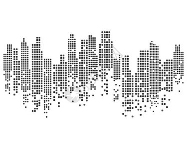 现代城市天际线城市环影图片
