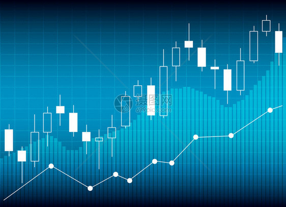 股票市场投资交易证券交易所概念的蜡烛棍图单图片