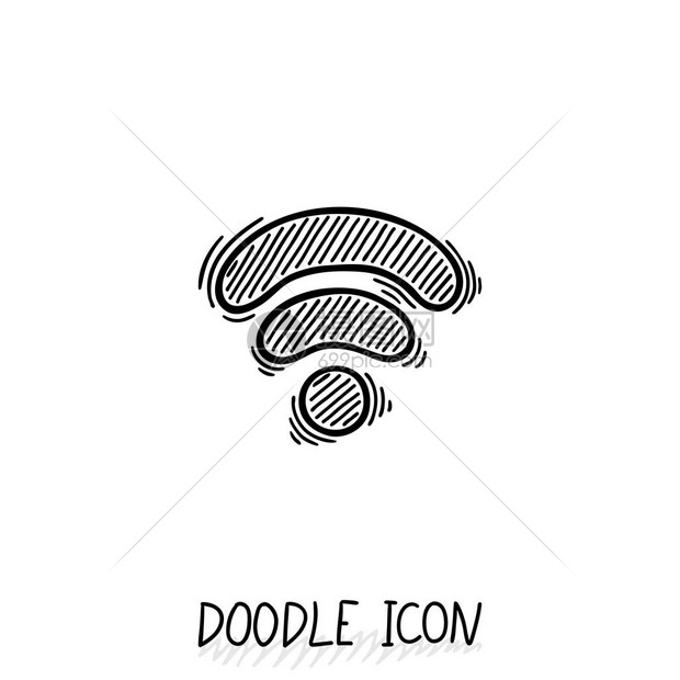 Doodlewifi图标矢量互联网和连接符号Wi图片