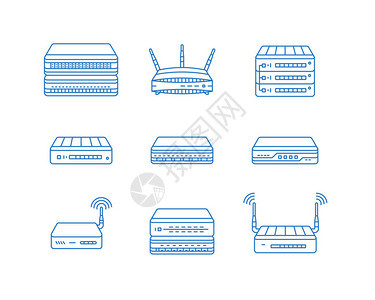 无线接入点路由器和其他网络设备图标设置图片