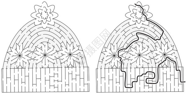 为年幼的孩子制造冬帽迷宫图片