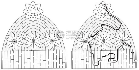 为年幼的孩子制造冬帽迷宫图片