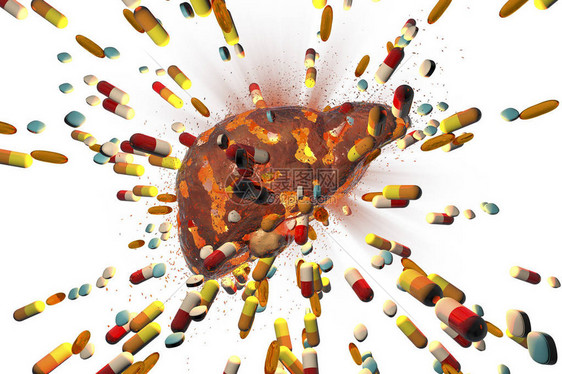 药物引起的肝毒概念图图片