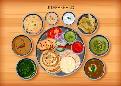 印度Uttakandhand传统烹饪和食品大餐Th图片