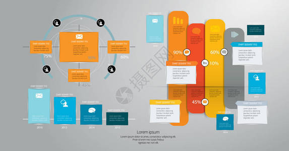 业务信息图表布局矢量图图片