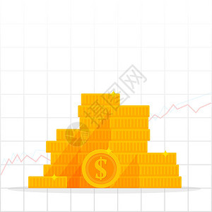 带有金币的增长图表图片