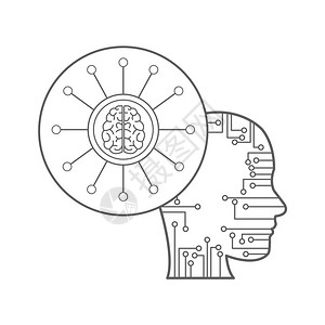 人工智能图标矢量插图形设计图片