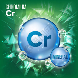 Cr铬载体矿物蓝色药丸图标维生素胶囊丸图标美容化妆品健康促销广告设计的物质与化学公式的矿物图片