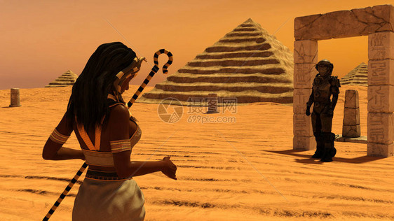 一位古埃及女人从太空看一个男人图片