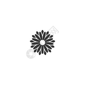 菊花的黑色平面图标图片