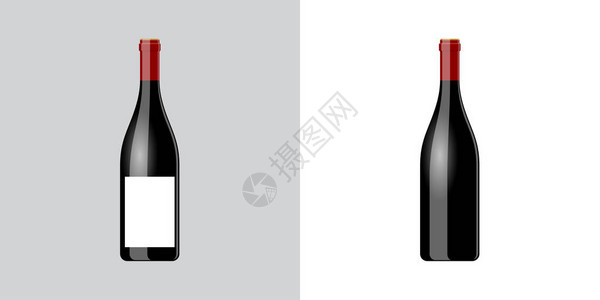 有标签的没有不同背景的葡萄酒图片