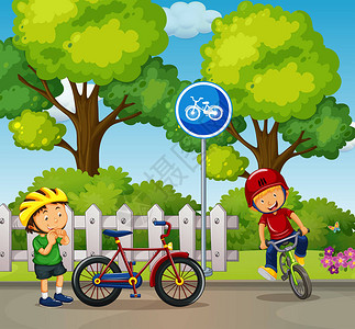 骑自行车的男孩矢量插画插画  |情人节骑着单车的情侣插画  |申年