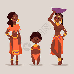 马赛夫妇非洲人穿着传统服装快乐的人家庭矢量图家庭美国成年族图片