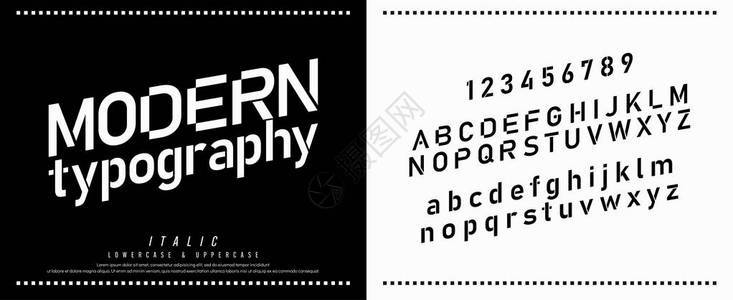 现代字母体和数字标志海报等的设计排版斜体字大写和图片