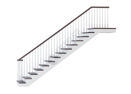白色背景上的楼梯3D渲染背景图片