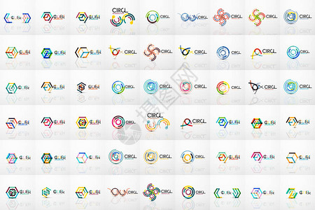 Swirl圆圈标志巨型采集几何细线平板设计连接线段商业抽象线图背景图片