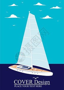 帆船游艇豪华游艇比赛海上航行Regatta海报矢量插图环球航空图片