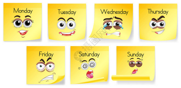 黄色笔记带每周天数和图片
