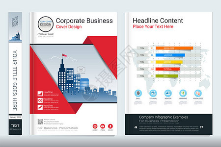 封面书设计模板与业务信息图表数据报告图表图片