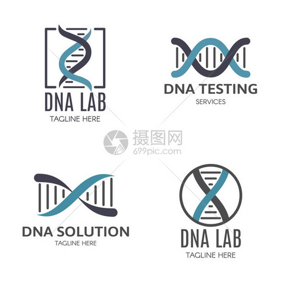 一组带有DNA的标识和文本位图片