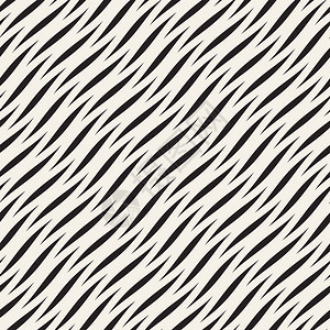 无矢量接缝的黑色和白瓦维线简单模式图片