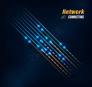 光纤连接商务通讯网络技术背景图片