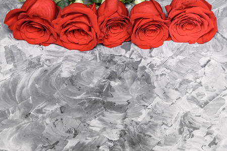 灰色抽象背景的红玫瑰框架图片