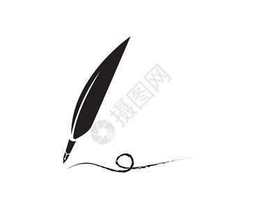 羽毛笔写符号标志徽标模板图片