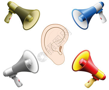 听力损伤耳鸣听力障碍精神压力的象征例证图片