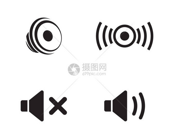 声音图标矢量图解标识图片