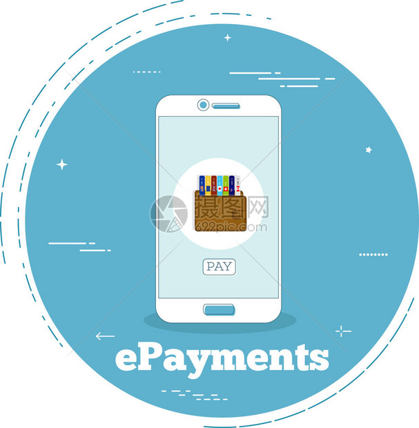 在线艺术风格的电子支付时尚概念银行和金融电子商务服标志商业技术智能手机屏幕矢量图上有世界货币标图片