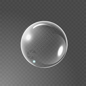 带有光和阴影的透明大玻璃球现实肥皂泡图片