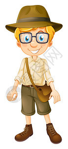 一个戴着眼镜的Safari男孩插图图片
