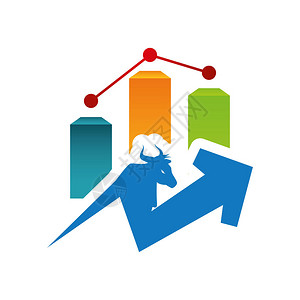 公牛华尔街箭头图矢量图eps10图片