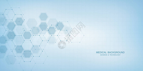 医疗技术或科学矢量背景分子结构和化合物图片