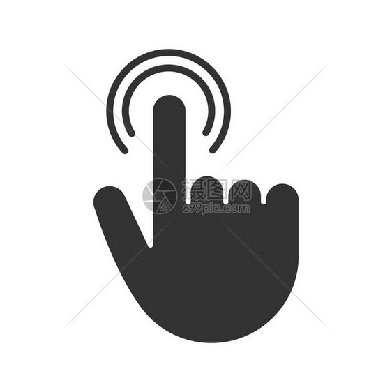 双击触摸手势字形图标剪影符号按住并按下钮负空间孤图片