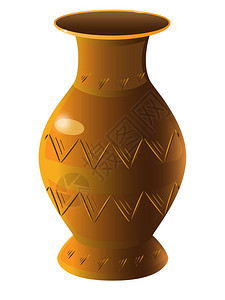 花瓶水壶花瓶是带有装饰品的陶瓷粘土壶花瓶装饰鲜花陶背景图片
