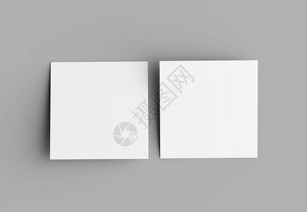 双折方小册子或邀请书在灰色图片