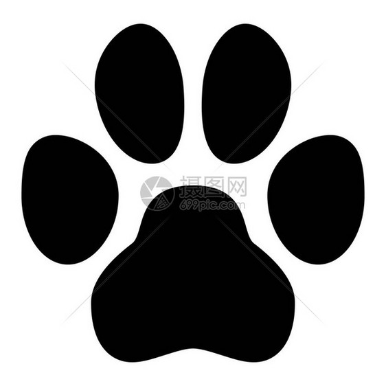 宠物爪符号简单的黑狗图片