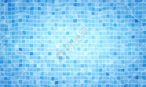 夏季背景游泳池底部焦散波纹和流动与波浪背景俯视图水面纹图片