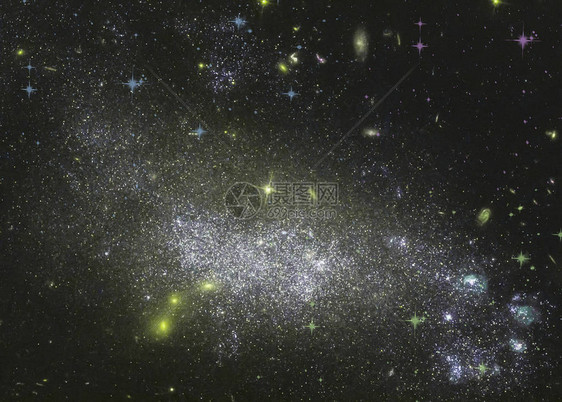 宇宙和恒星系与一组恒星的抽象表示图片