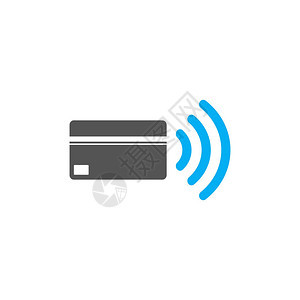 非接触式支付图标近场通信NFC卡技术概念图标点击图片