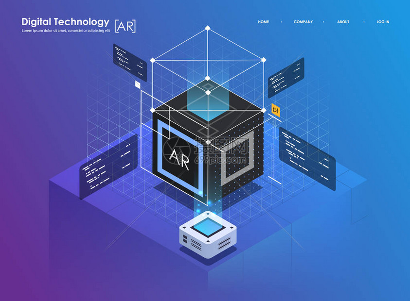 等距设计概念虚拟现实和增强现实增强现实和虚拟现实开发用于网站和移动应用程序的图片