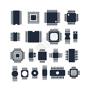 计算机技术硬件技术电子微芯片微电路处理器电路微处理器背景图片