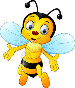卡通快乐蜜蜂孤立图片