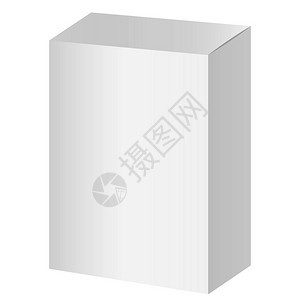 白色空白纸板包装盒样机逼真的白色包装盒孤立在白色背图片